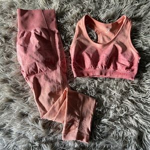 GYMSHARK pink/blush workout set